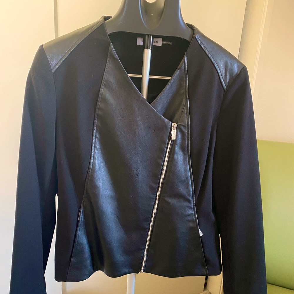 Calvin Klein Moto Faux Leather Jacket